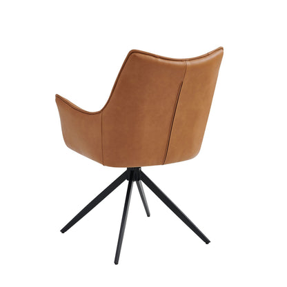 Vnvita Dining Chair Set of 2, Tan with Black Leg