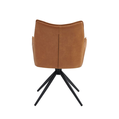 Vnvita Dining Chair Set of 2, Tan with Black Leg