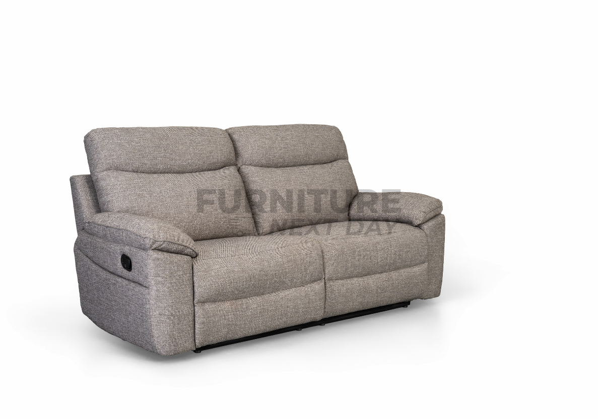 Violethill 3 Seater Fabric Manual Recliner- Dark Brown