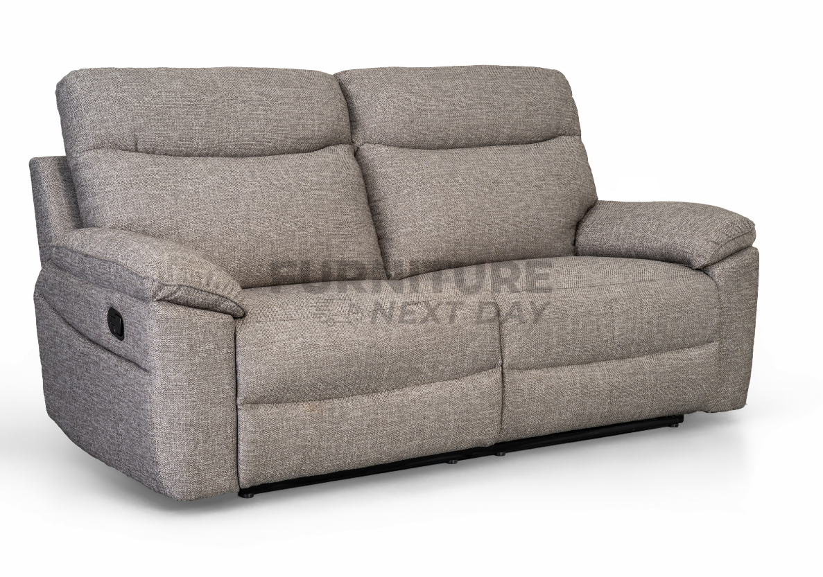 Violethill 3 Seater Fabric Manual Recliner- Dark Brown