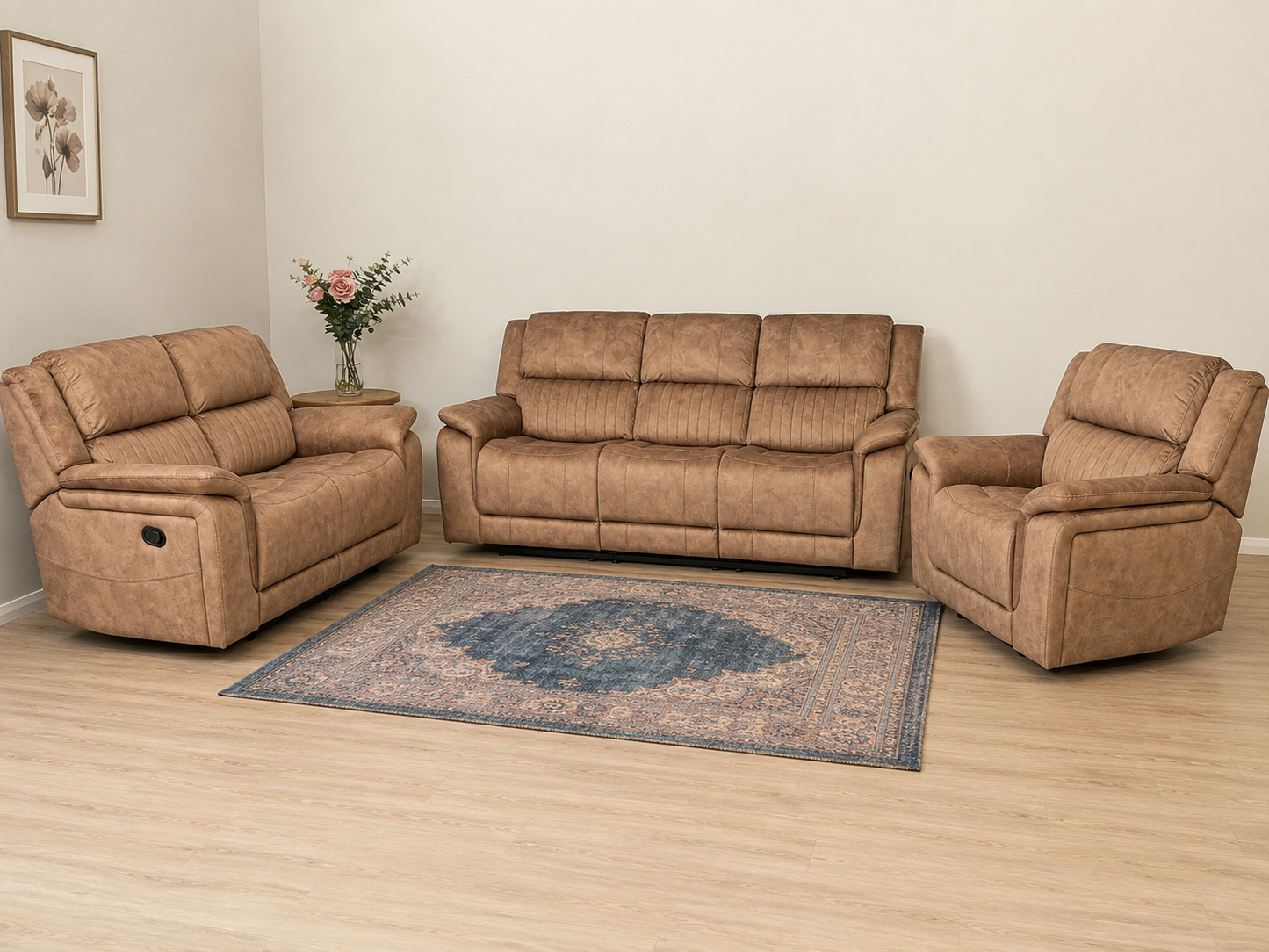 Westport 3+2+1 Suite – Light Brown Coffee