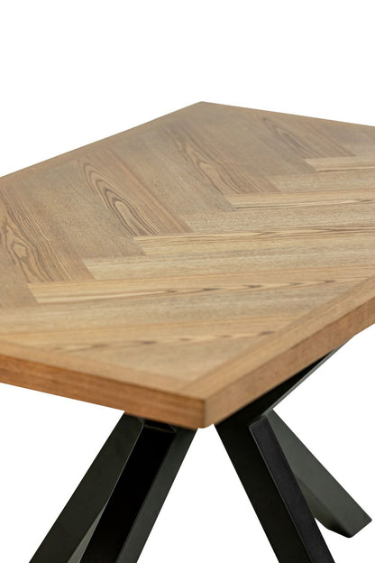 Zinfandel 1.4m Herringbone Dining Table - Medium Ash Veener