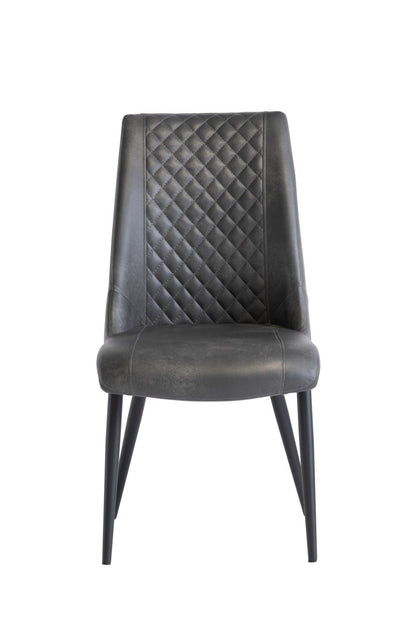 Aldo Dining Chair Set of 2, Grey with Black Leg