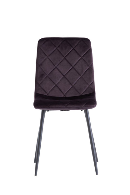Bruno Dining Chair Set of 2, Aubergine with Black Leg