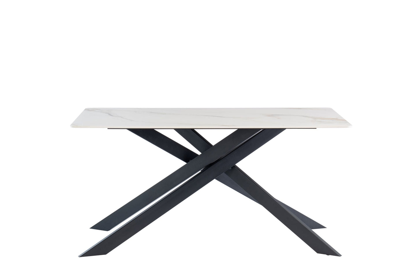 Cantarina 1.6m Dining Table - Kass Gold with Black Leg