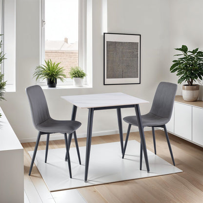 Lorca 0.75n Square Dining Table, White with Black Leg