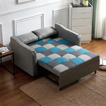 Bremen Sofa Bed Teal/Grey Patchwork