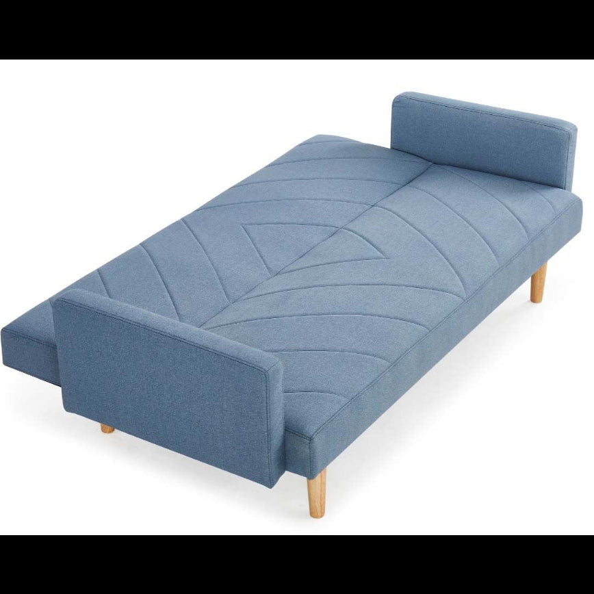 Alexs 3 Seater Fabric Clic-Clac Sofa Bed - Blue Chevron Design