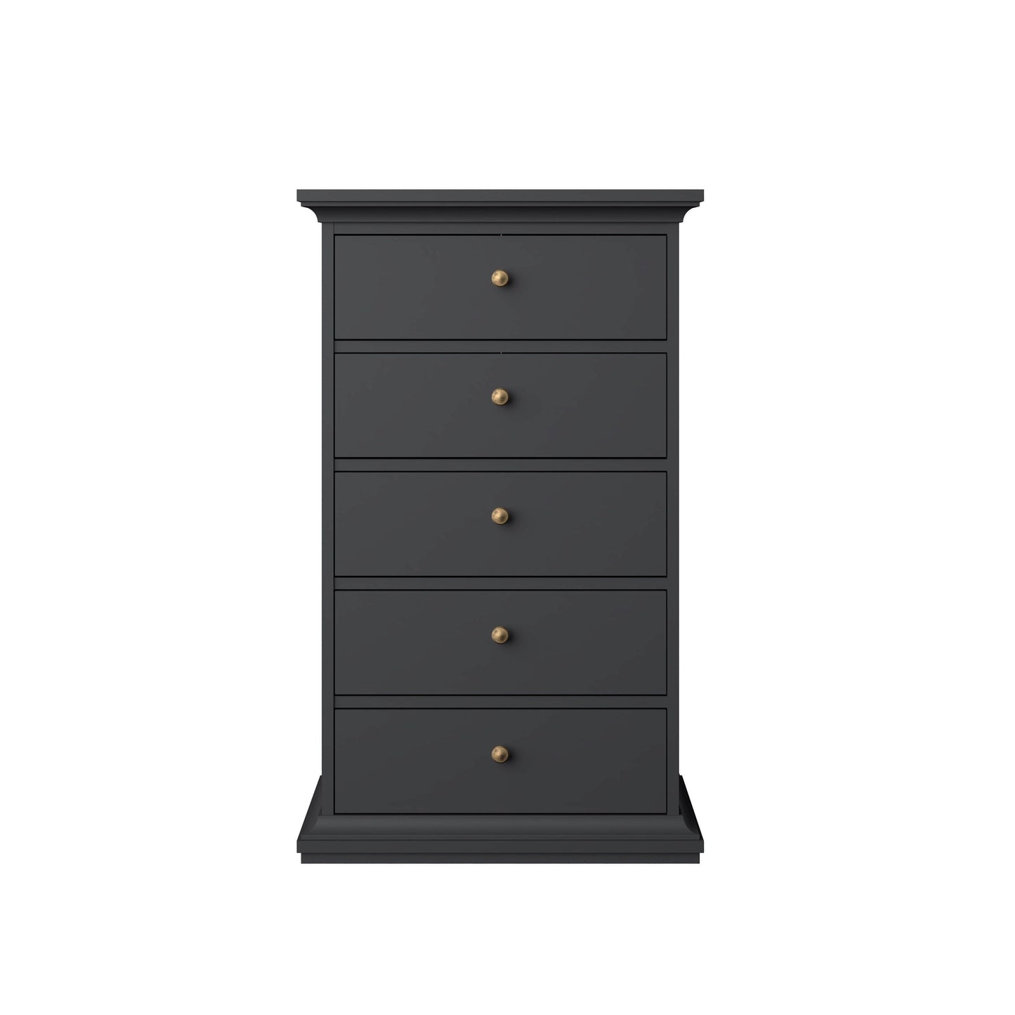 Paris Chest of 5 Drawers - Grey
