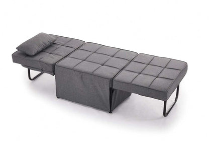 Oillie 1 Seater Fabric Ottoman Sofa Bed - Dark Grey