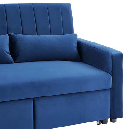 Anglia 3 Seater Storage Sofa Bed - Blue Velvet