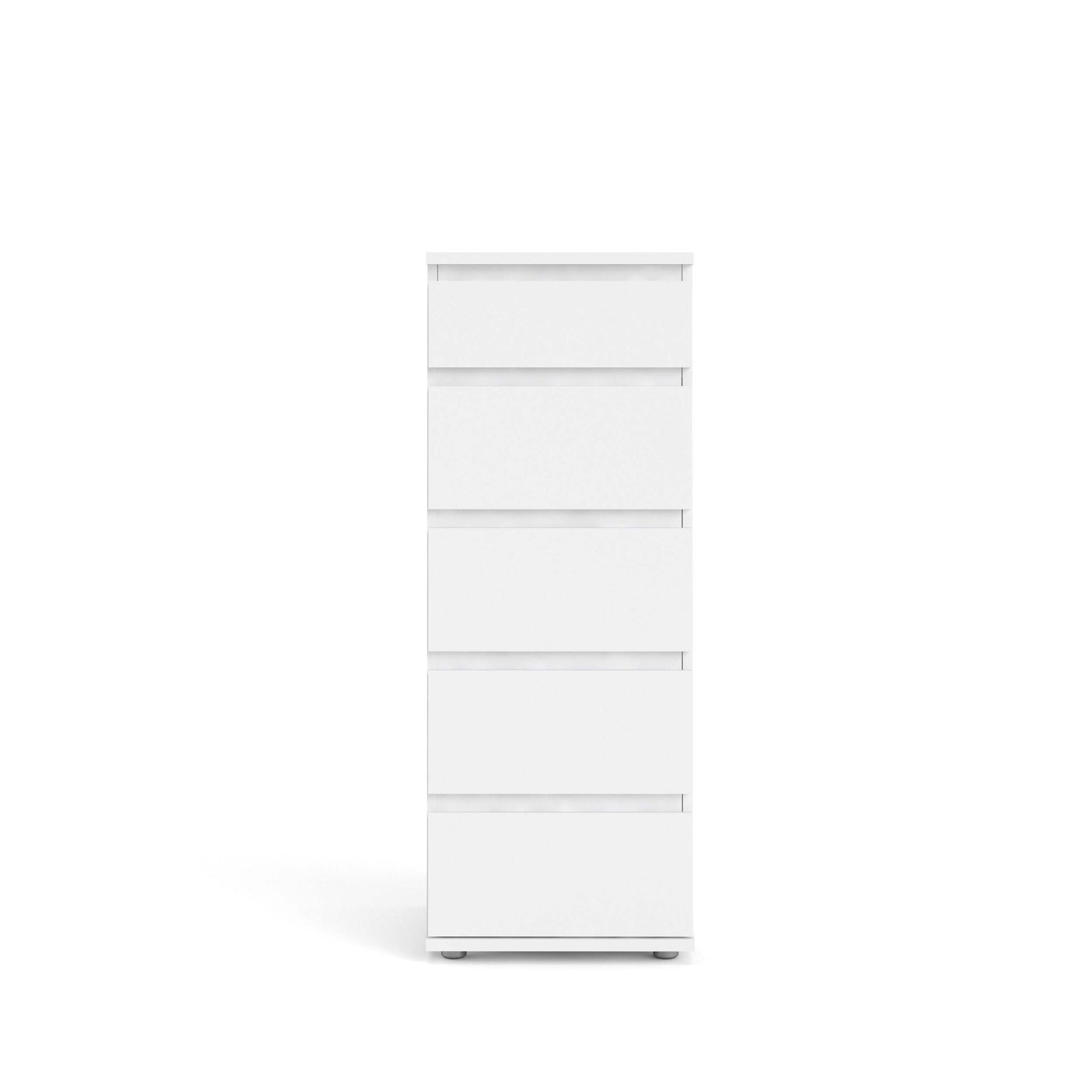 Nova Narrow Chest of 5 Drawers- White