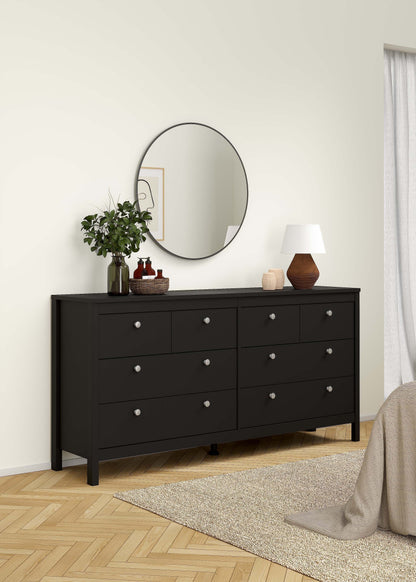 Madrid Double Dresser 4+4 Drawers - Black