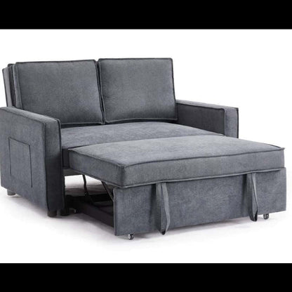 Sandhurst 2 Seater Linen Fabric Pull Out Sofa Bed - Dark Grey