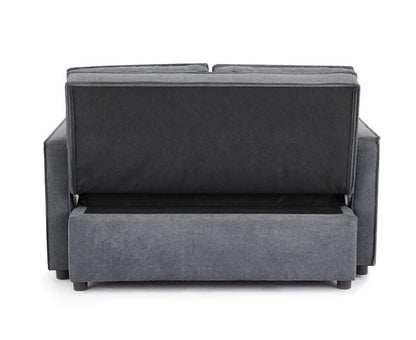 Sandhurst 2 Seater Linen Fabric Pull Out Sofa Bed - Dark Grey