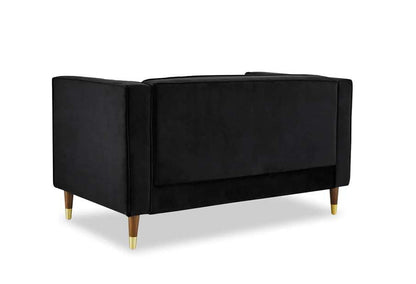 Griffen 2 Seater Fabric Sofa - Black Velvet