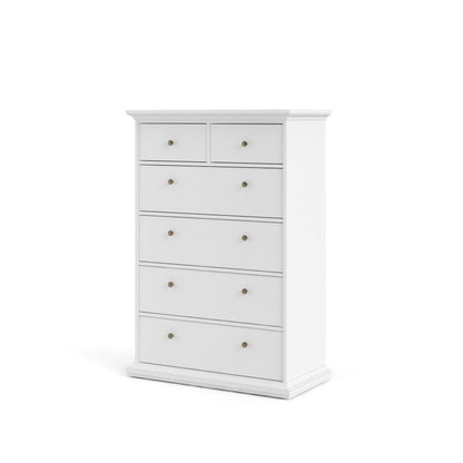 Paris Chest of 6 Drawers - White