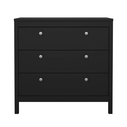 Madrid 3 Drawer Chest - Black