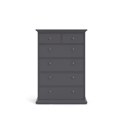 Paris Chest of 6 Drawers - Grey
