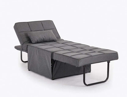 Oillie 1 Seater Fabric Ottoman Sofa Bed - Dark Grey