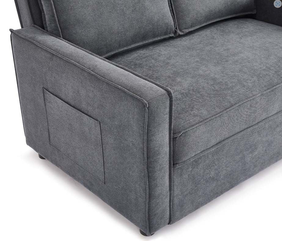 Sandhurst 2 Seater Linen Fabric Pull Out Sofa Bed - Dark Grey