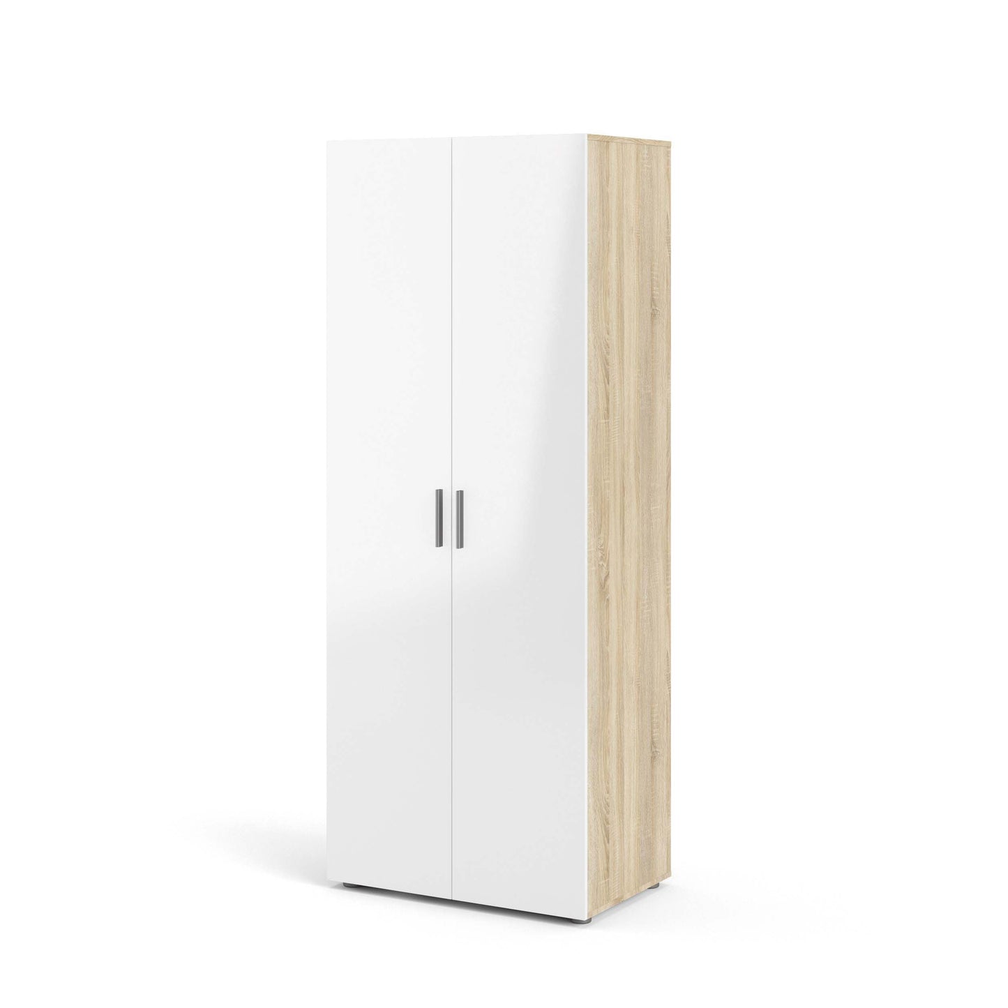 Pepe Wardrobe with 2 Doors - Oak effect with white high gloss