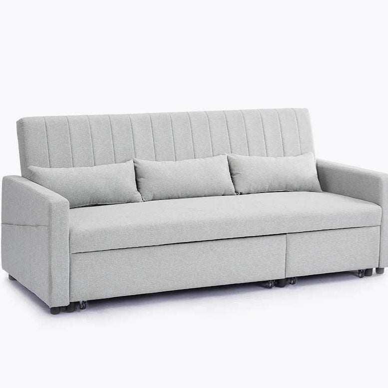 Anglia 3 Seater Storage Sofa Bed with Pull Out Chaise - Grey Velvet facing right