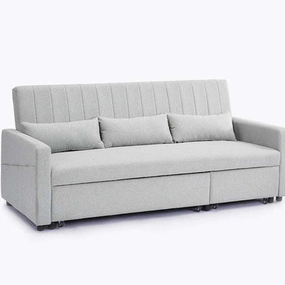 Anglia 3 Seater Storage Sofa Bed with Pull Out Chaise - Grey Velvet facing right