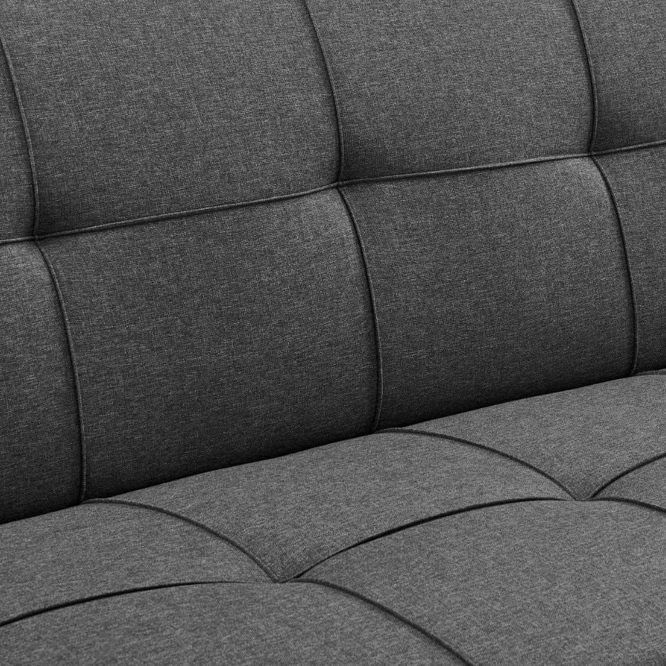 Chester 3 Seater Fabric Sofa Bed with 2 cushions - Charcoal