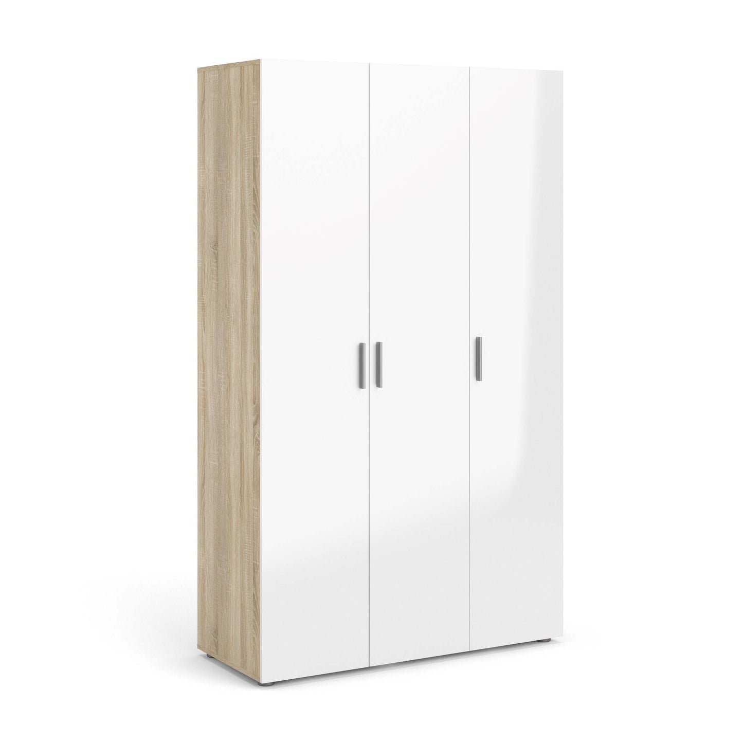Pepe Wardrobe with 3 Doors - Oak effect with white high gloss