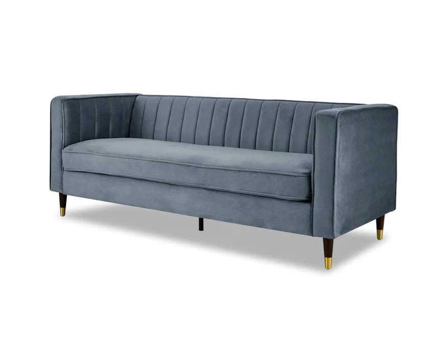 Griffen 3 Seater Fabric Sofa - Grey Velvet