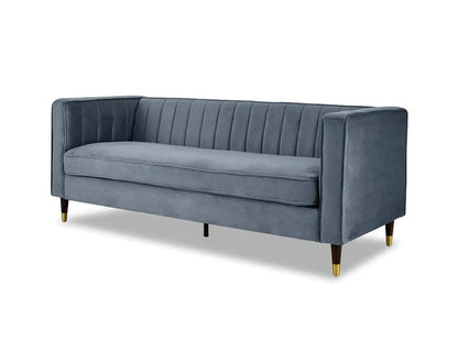 Griffen 3 Seater Fabric Sofa - Grey Velvet