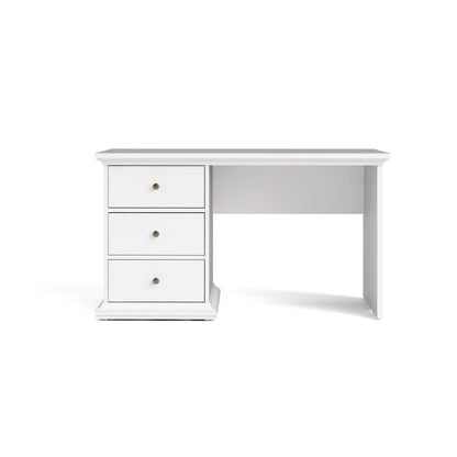 Paris Desk with 3 Drawers - White