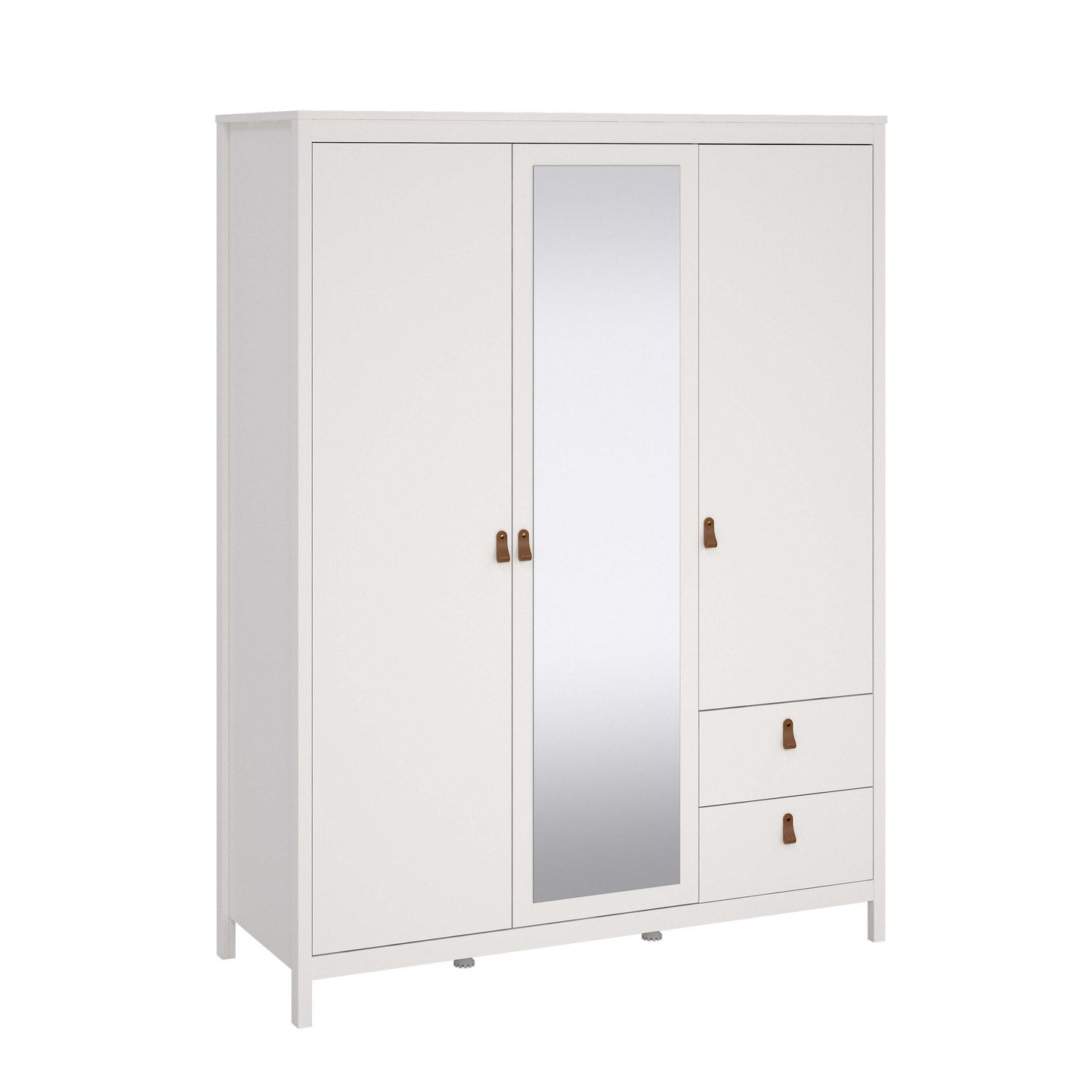 Madrid Wardrobe with 2 plain doors 1 mirror door and 2 drawers - White