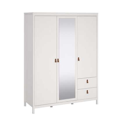 Madrid Wardrobe with 2 plain doors 1 mirror door and 2 drawers - White