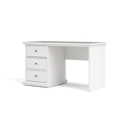Paris Desk with 3 Drawers - White