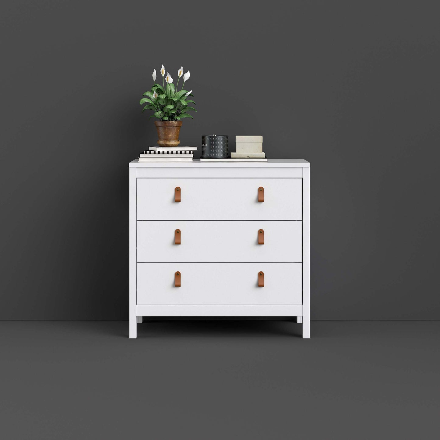 Madrid 3 Drawer Chest - White