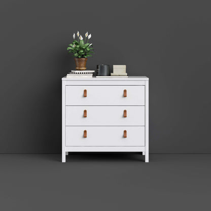 Madrid 3 Drawer Chest - White