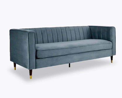 Griffen 3 Seater Fabric Sofa - Grey Velvet
