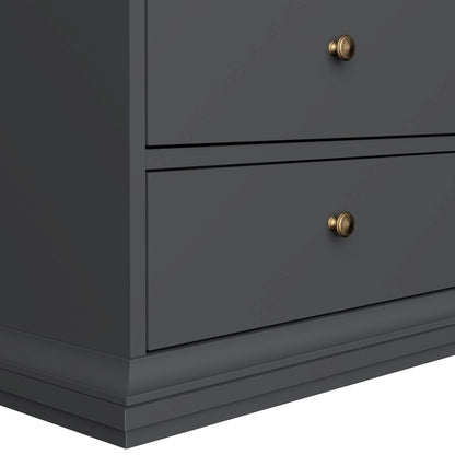 Paris Chest of 5 Drawers - Grey