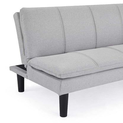Adam 3 Seater Sofa Bed - Light Grey Woven Fabric