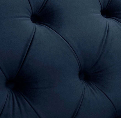 Emma Velvet 2 Seater Fabric Sofa - Midnight Blue