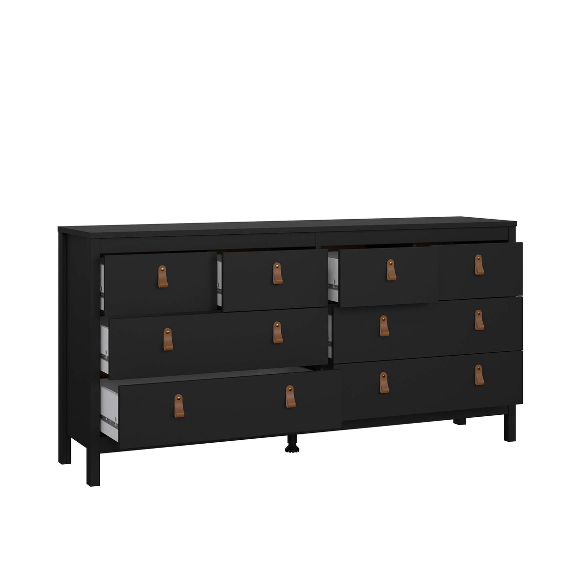 Madrid Double Dresser 4+4 Drawers - Black