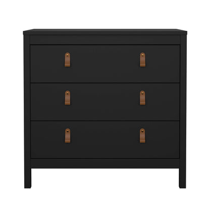 Madrid 3 Drawer Chest - Black