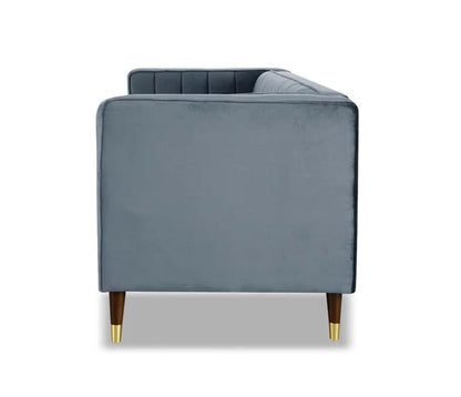 Griffen 3 Seater Fabric Sofa - Grey Velvet