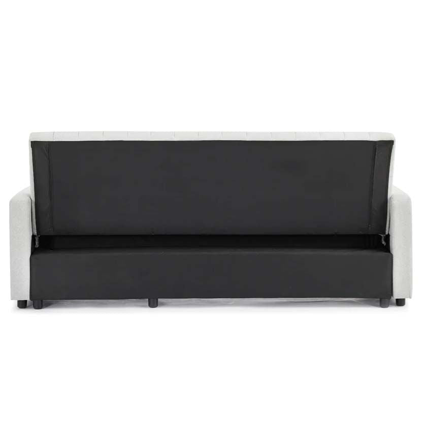 Anglia 3 Seater Storage Sofa Bed with Pull Out Chaise - Grey Velvet back