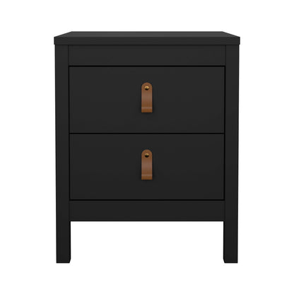 Madrid 2 Drawer Nightstand - Black