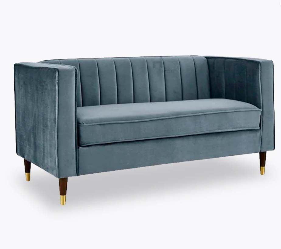 Griffen 2 Seater Fabric Sofa - Grey Velvet