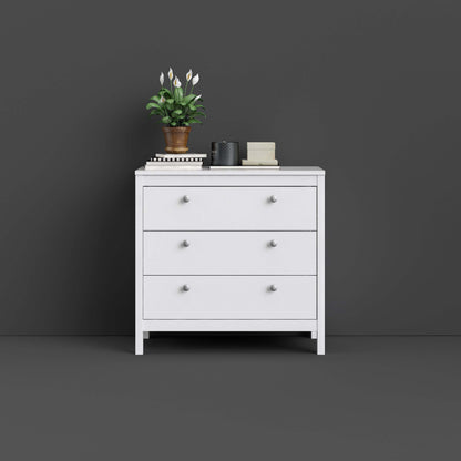 Madrid 3 Drawer Chest - White