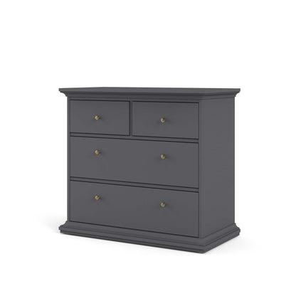 Paris Chest of 4 Drawers - Grey